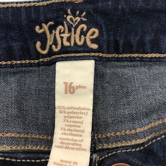 Justice Juniors Distressed Denim Cuffed Jean Shorts Size 16 Plus.             WS - Picture 4 of 6
